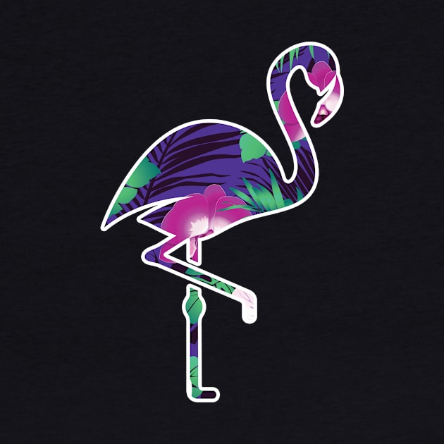 Tropical Flamingo Floral Purple by dukito